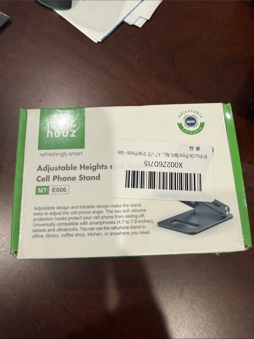 Mint Houz Adjustable Heights Cell Phone Stand - Gray